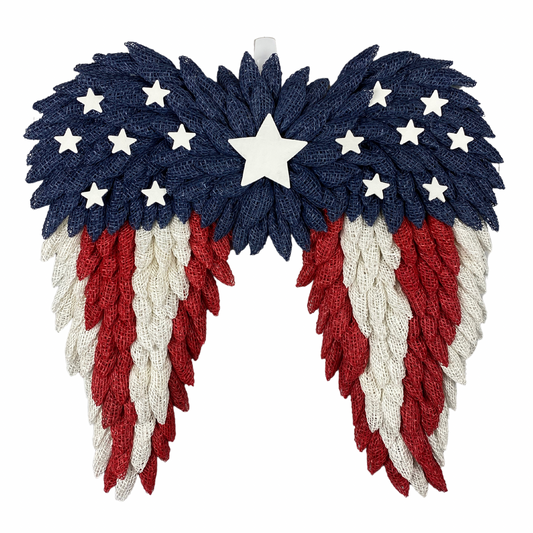 Patriotic Angel Wings Wreath