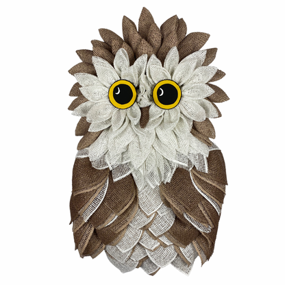 Owl wreath, fall / winter brown owl