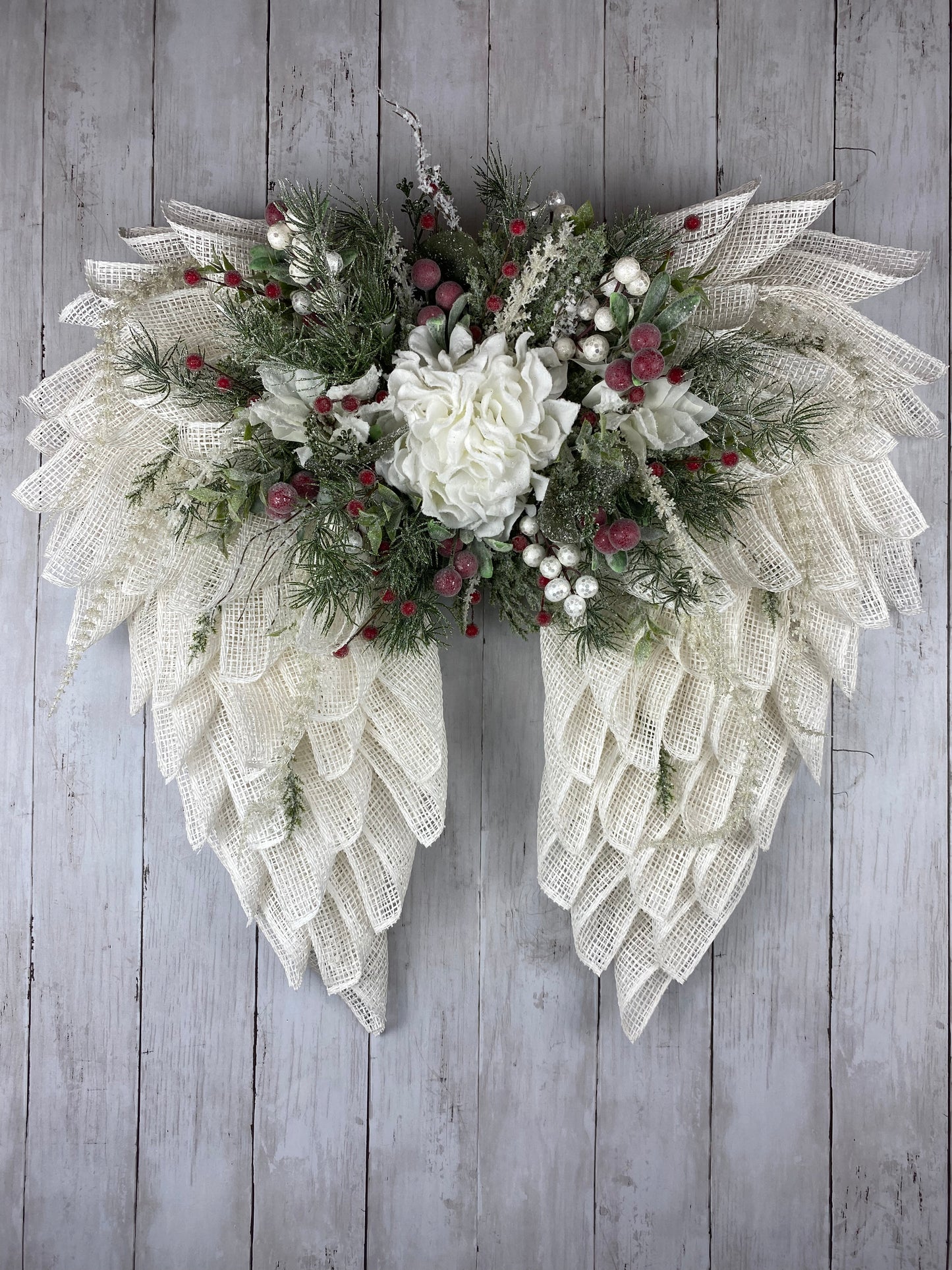 SOLD Christmas Angel Wings Wreath