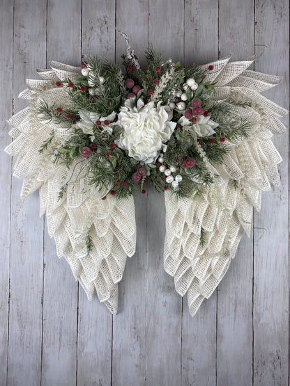 SOLD Christmas Angel Wings Wreath