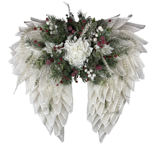 SOLD Christmas Angel Wings Wreath