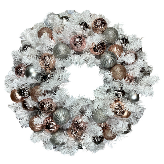 Christmas Wreath with Rose Gold and Silver