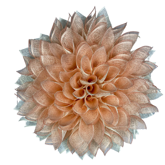 Dahlia Wreath in Coral and Cream