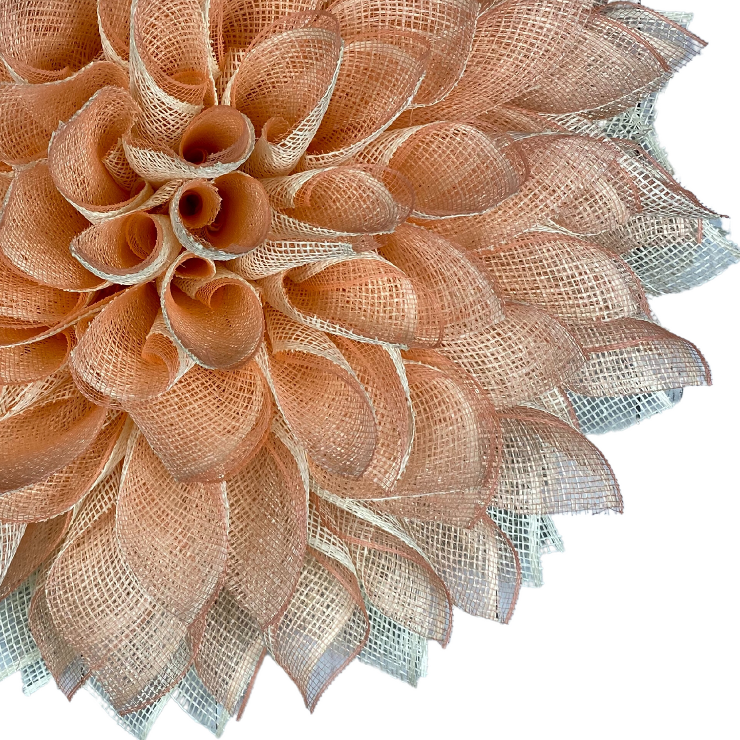 Dahlia Wreath in Coral and Cream