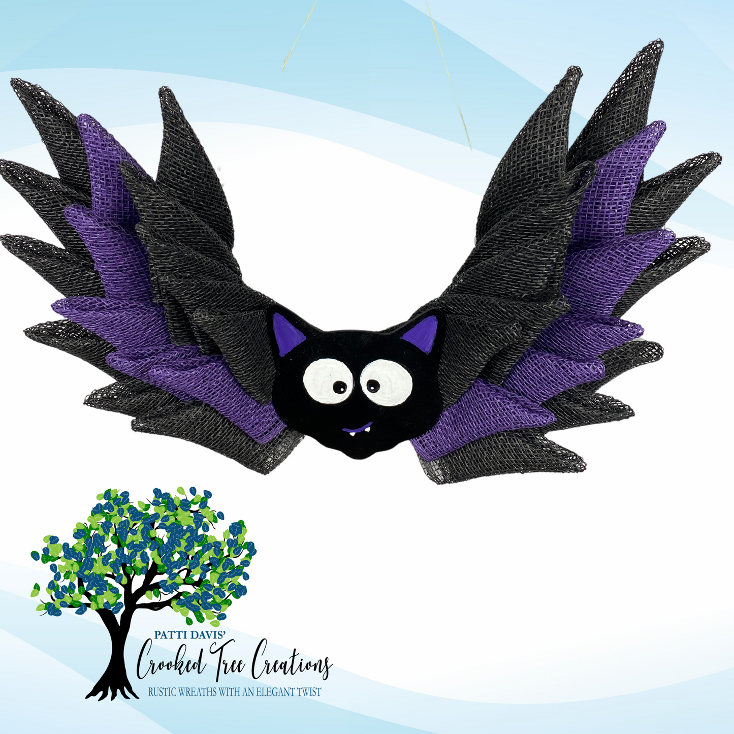 Bat wreath, Halloween decor, cute spooky decorations