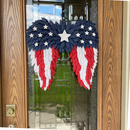 Patriotic Angel Wings Wreath