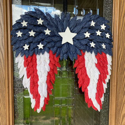 Patriotic Angel Wings Wreath