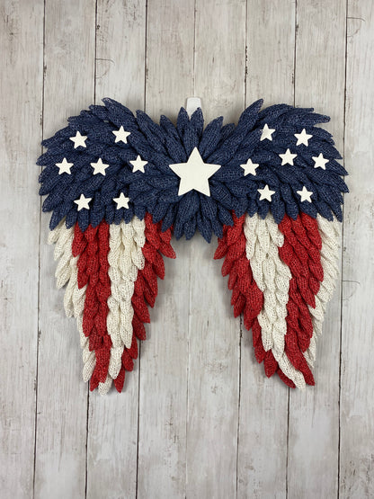 Patriotic Angel Wings Wreath