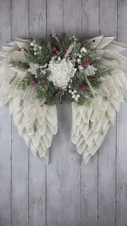 SOLD Christmas Angel Wings Wreath