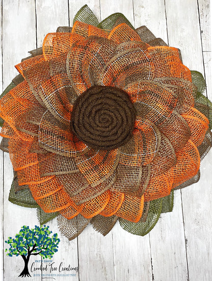 Fall Plaid Sunflower Wreath