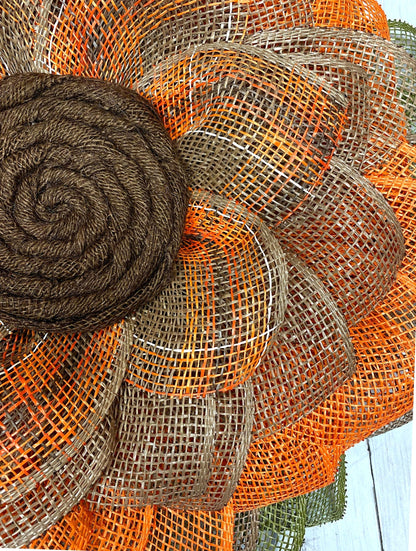 Fall Plaid Sunflower Wreath