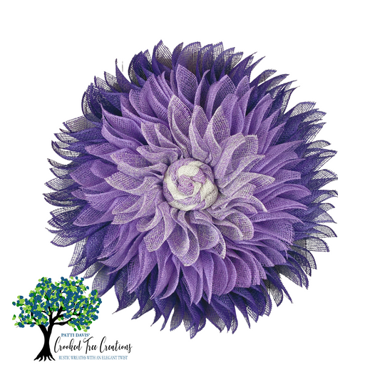 Spring sunflower wreath in purple ombré